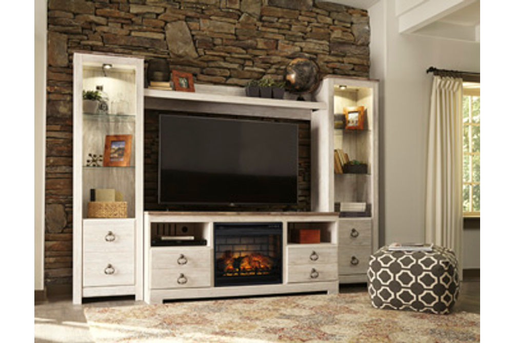 Signature Design by Ashley Willowton 4-Piece Entertainment Center with Electri