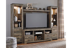 Signature Design by Ashley Trinell 4-Piece Entertainment Center-Brown