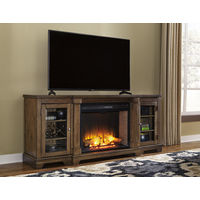 Flynnter 75" TV Stand with Electric Fireplace