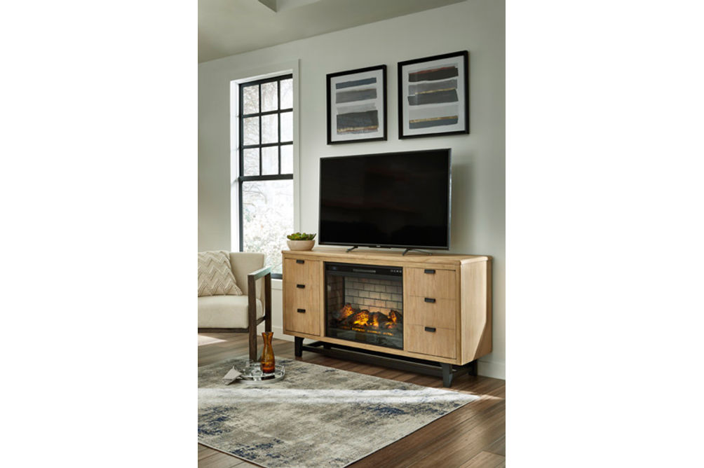 Signature Design by Ashley Freslowe TV Stand with Electric Fireplace