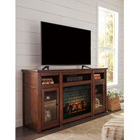 Signature Design by Ashley Harpan 72" TV Stand with Electric Fireplace-Re