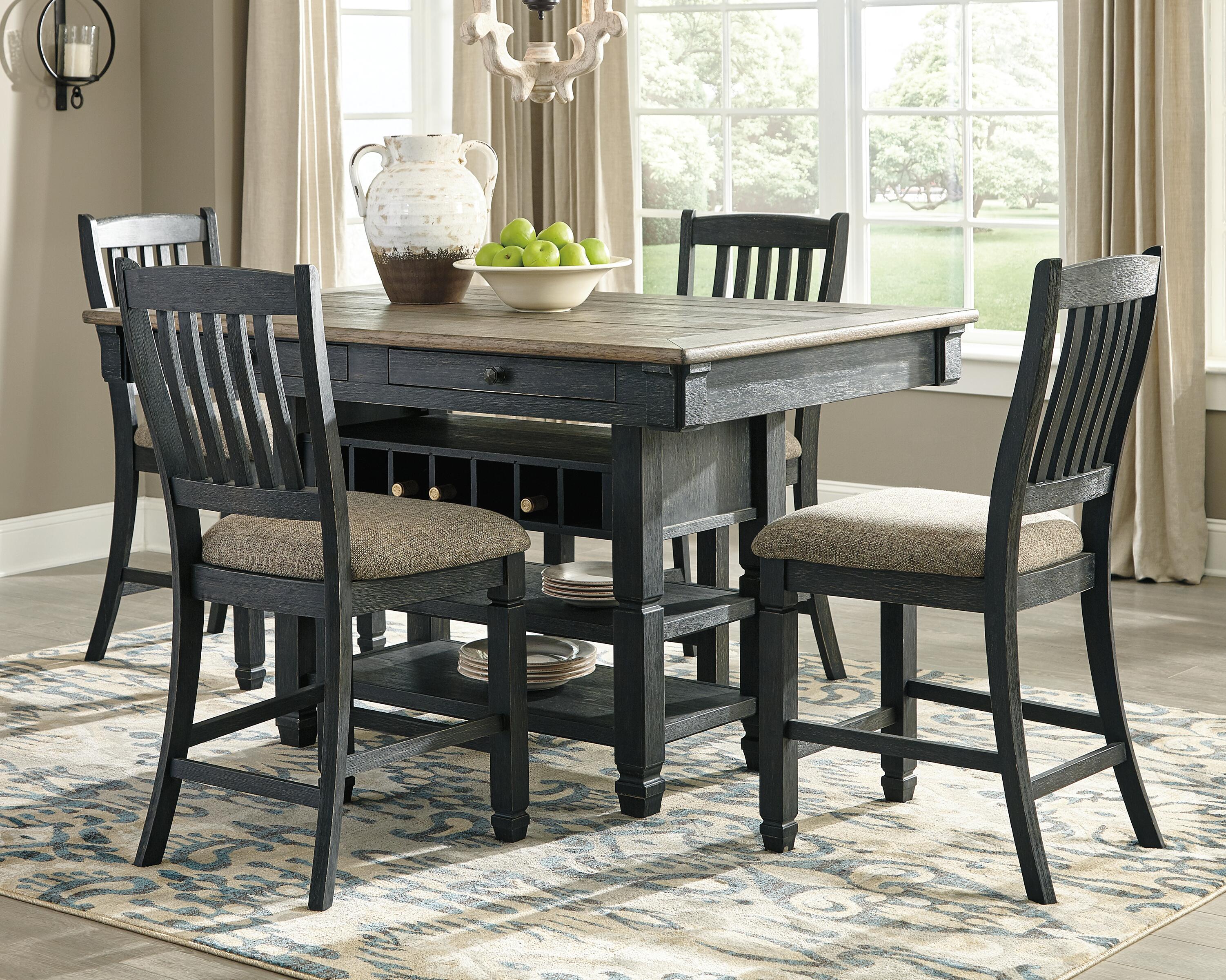 【配送不可】DOERI COUNTER TABLE(oak) & CHAIR Rent-To-Own Signature Design by Ashley Tyler Creek Counter Height