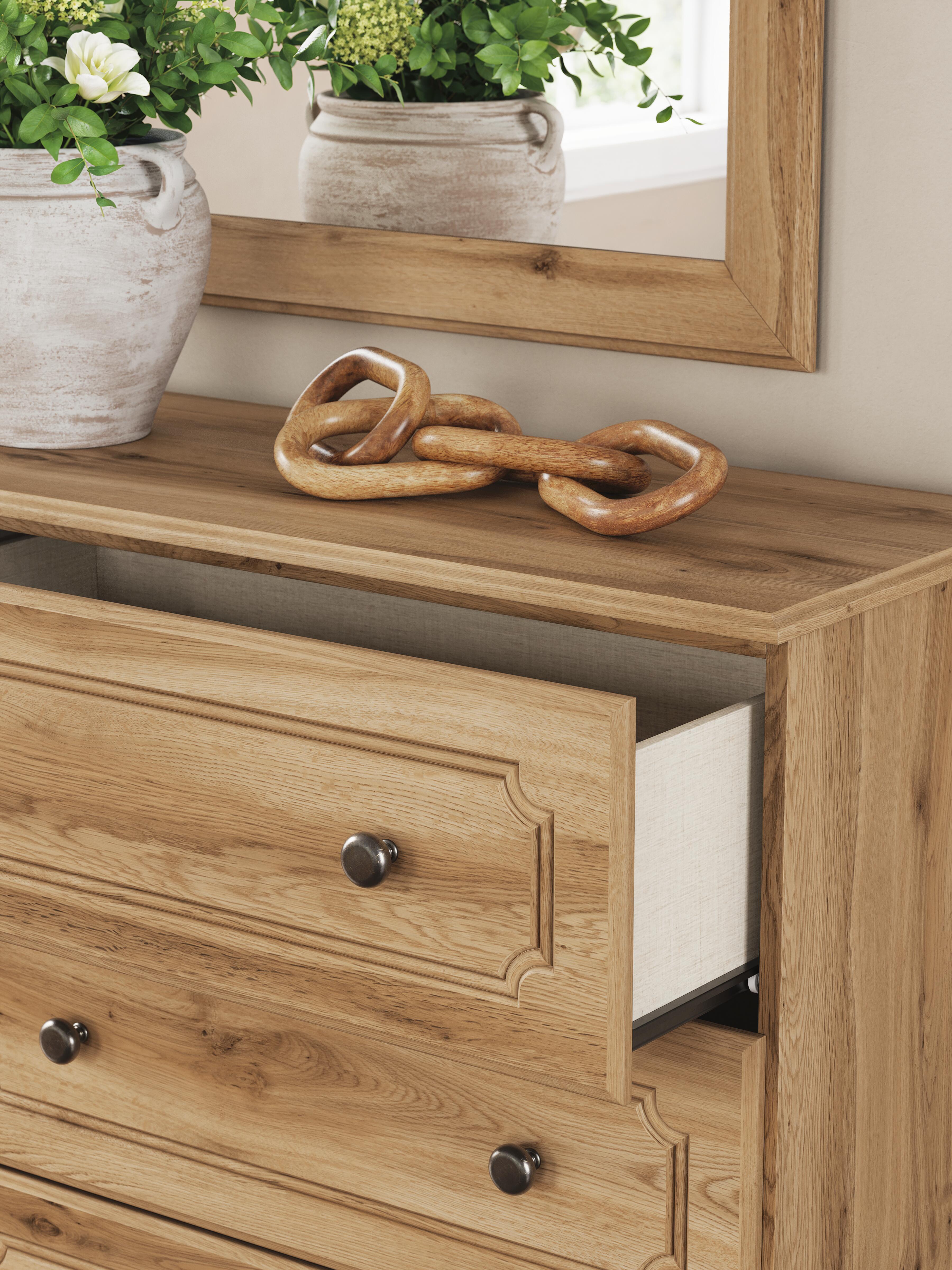 Rent-To-Own Aleaport Queen Panel Bed, Dresser with Mirror, and