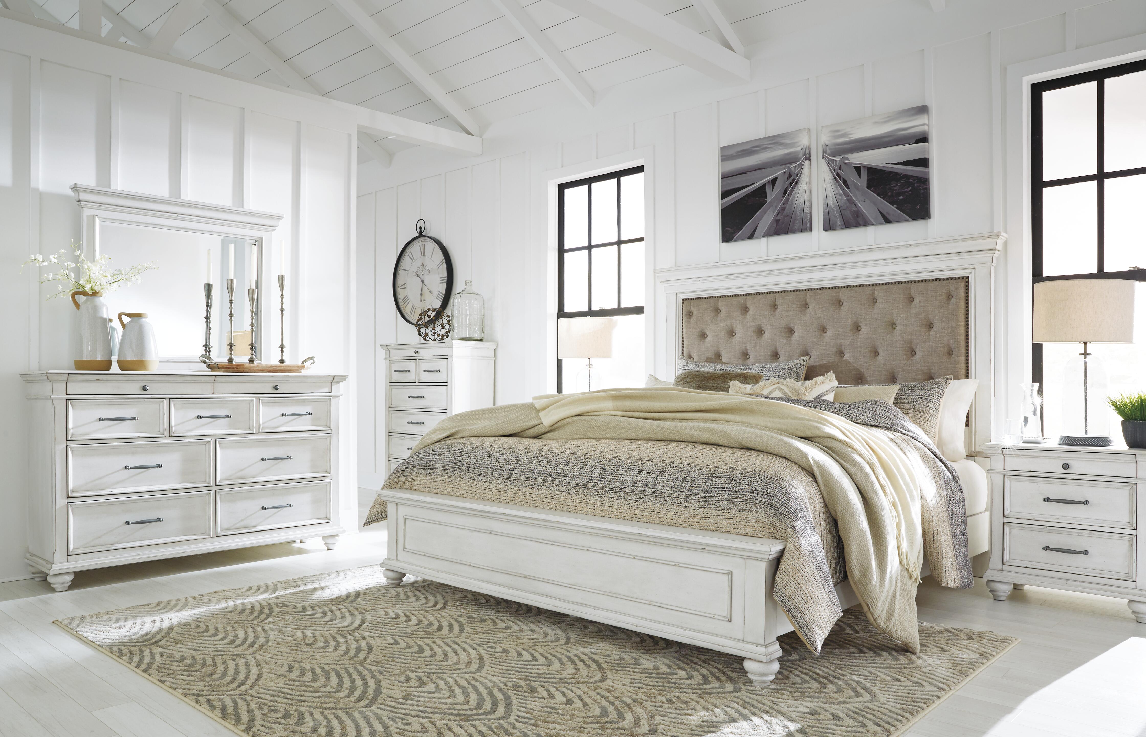 Rent-To-Own Benchcraft Kanwyn Queen Panel Bed-Whitewash | Rent-A