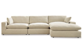 Benchcraft Elyza 3-Piece Sectional with Chaise-Linen