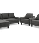 Signature Design by Ashley Jarreau Sofa Chaise Sleeper and 2 Chairs-Gray