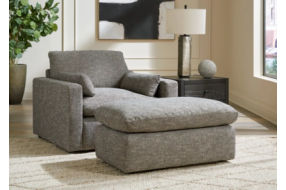 Benchcraft Dramatic Oversized Chair and Ottoman-Granite