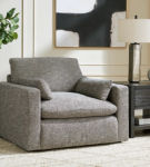 Benchcraft Dramatic Oversized Chair and Ottoman-Granite