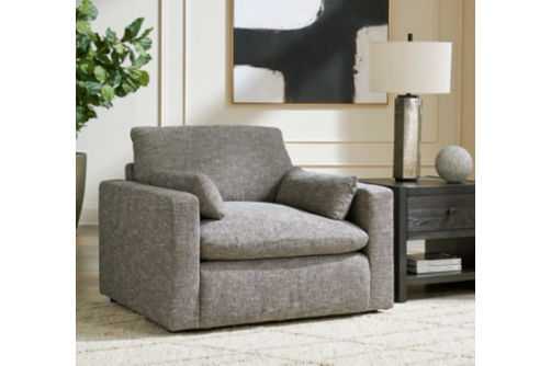 Benchcraft Dramatic Oversized Chair and Ottoman-Granite