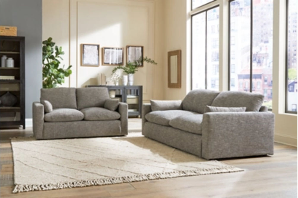 Benchcraft Dramatic Sofa and Loveseat-Granite