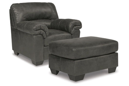 Signature Design by Ashley Bladen Chair and Ottoman-Slate