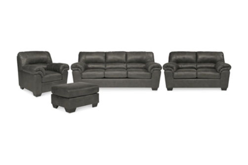 Signature Design by Ashley Bladen Sofa, Loveseat, Chair and Ottoman-Slate