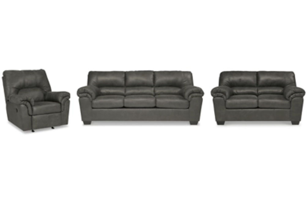 Signature Design by Ashley Bladen Sofa, Loveseat and Recliner-Slate