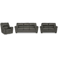 Signature Design by Ashley Bladen Sofa, Loveseat and Recliner-Slate