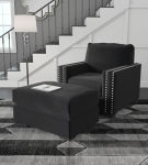 Signature Design by Ashley Gleston Chair and Ottoman-Onyx