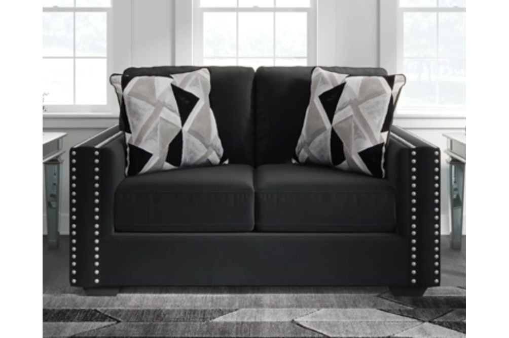 Signature Design by Ashley Gleston Sofa and Loveseat with Ottoman-Onyx