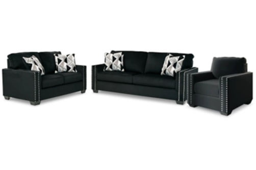 Signature Design by Ashley Gleston Sofa and Loveseat with Chair-Onyx