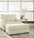 Signature Design by Ashley Caretti Oversized Chair and Ottoman-Parchment