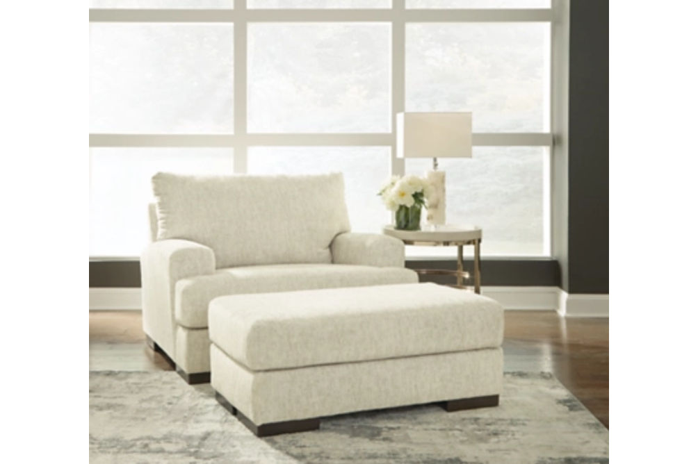 Signature Design by Ashley Caretti Oversized Chair and Ottoman-Parchment
