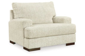 Signature Design by Ashley Caretti Oversized Chair and Ottoman-Parchment