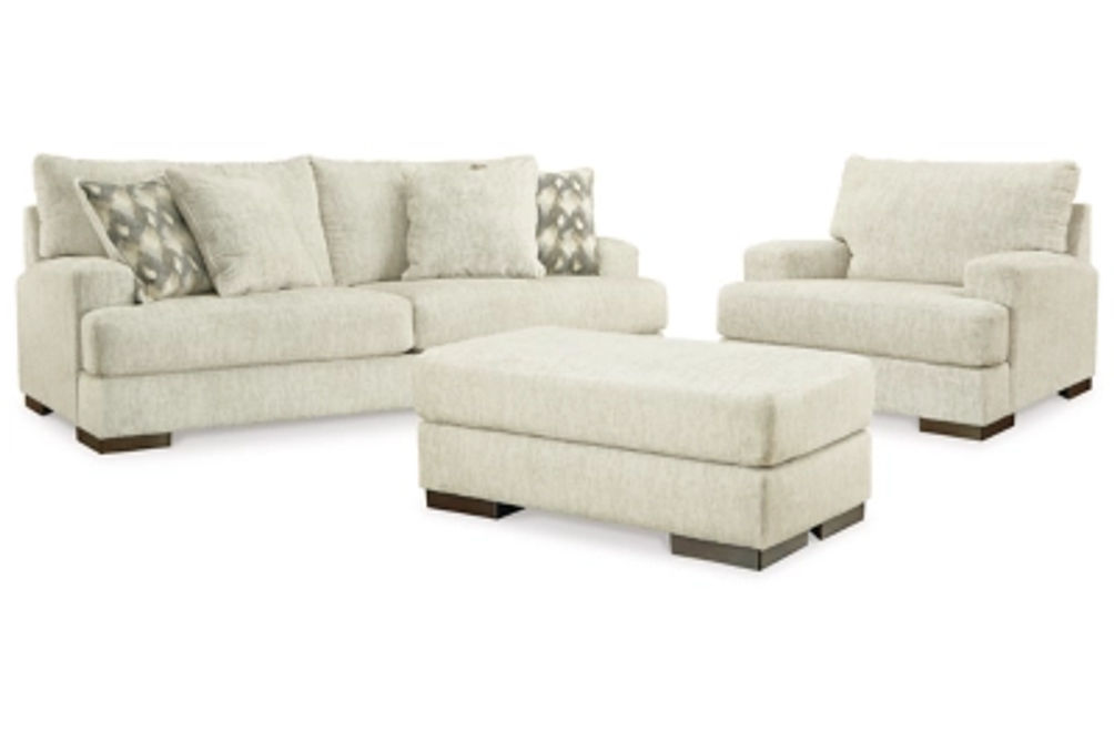 Signature Design by Ashley Caretti Sofa, Chair and Ottoman-Parchment