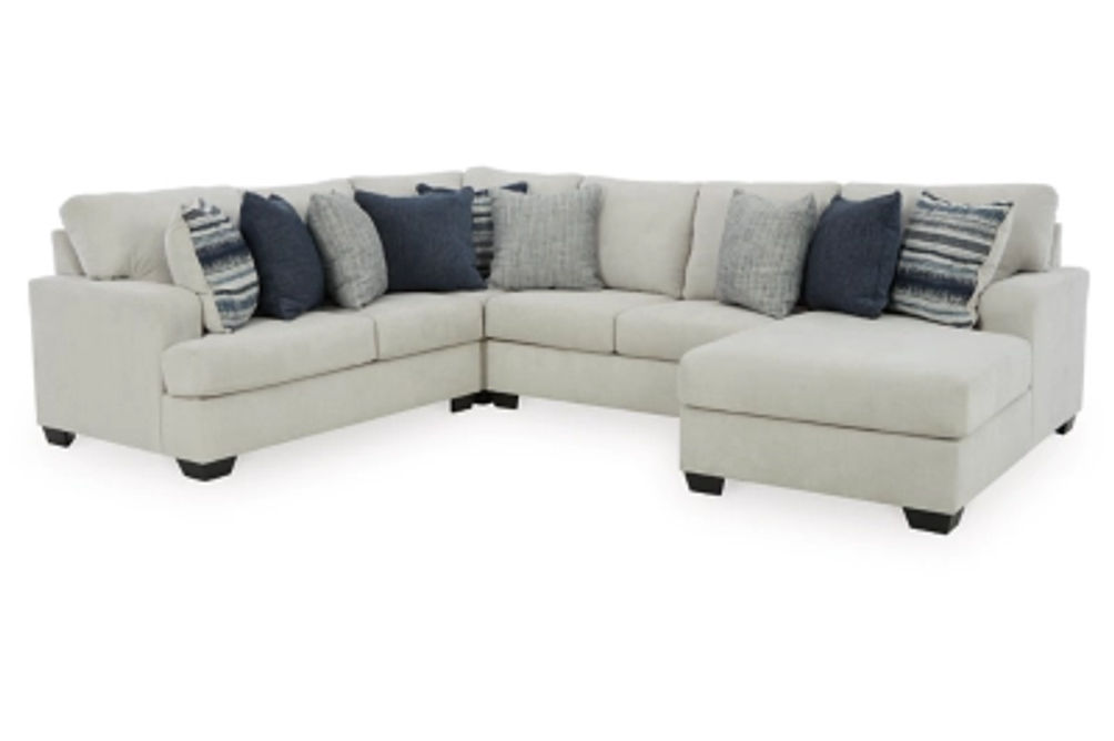 Benchcraft Lowder 4-Piece Sectional with Chaise-Stone