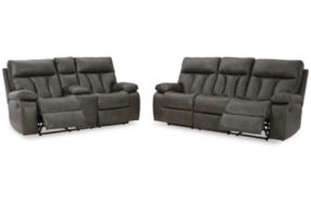 Signature Design by Ashley Willamen Reclining Sofa and Loveseat-Quarry