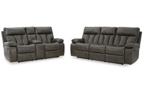 Signature Design by Ashley Willamen Reclining Sofa and Loveseat-Quarry