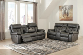 Signature Design by Ashley Willamen Reclining Sofa and Loveseat-Quarry