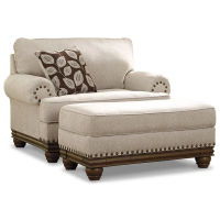 Signature Design by Ashley Harleson Chair and Ottoman-Wheat