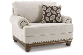 Signature Design by Ashley Harleson Chair and Ottoman-Wheat