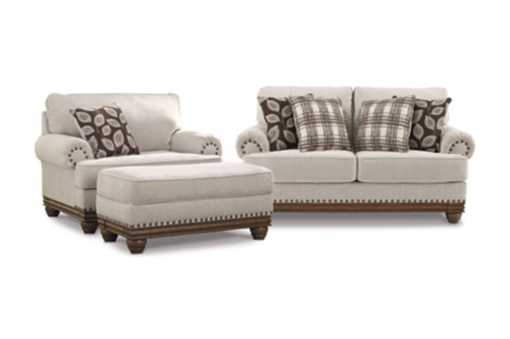 Signature Design by Ashley Harleson Loveseat, Chair, and Ottoman-Wheat