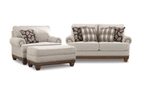 Signature Design by Ashley Harleson Loveseat, Chair, and Ottoman-Wheat