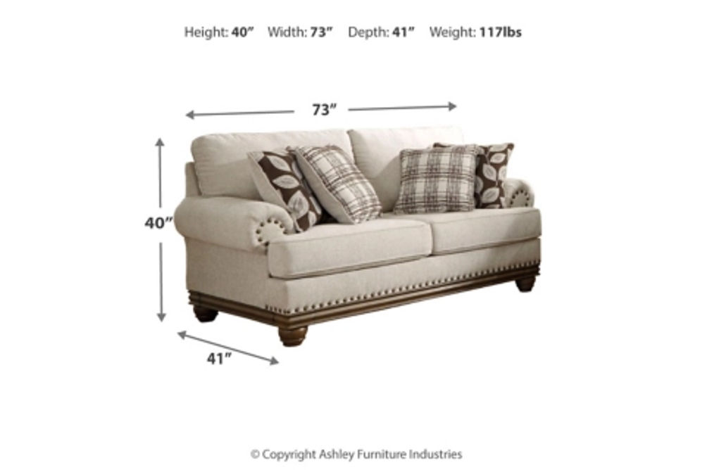 Signature Design by Ashley Harleson Loveseat, Chair, and Ottoman-Wheat