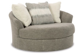 Signature Design by Ashley Creswell Oversized Swivel Accent Chair-Stone