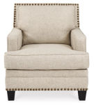 Benchcraft Claredon Chair and Ottoman-Linen