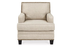 Benchcraft Claredon Chair and Ottoman-Linen