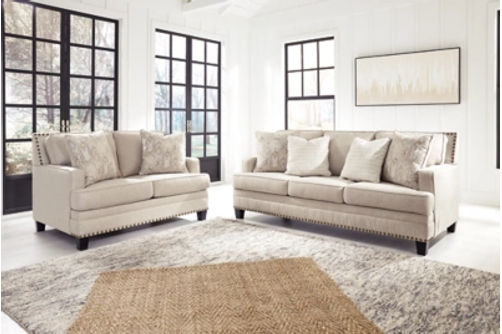 Benchcraft Claredon Sofa and Loveseat-Linen