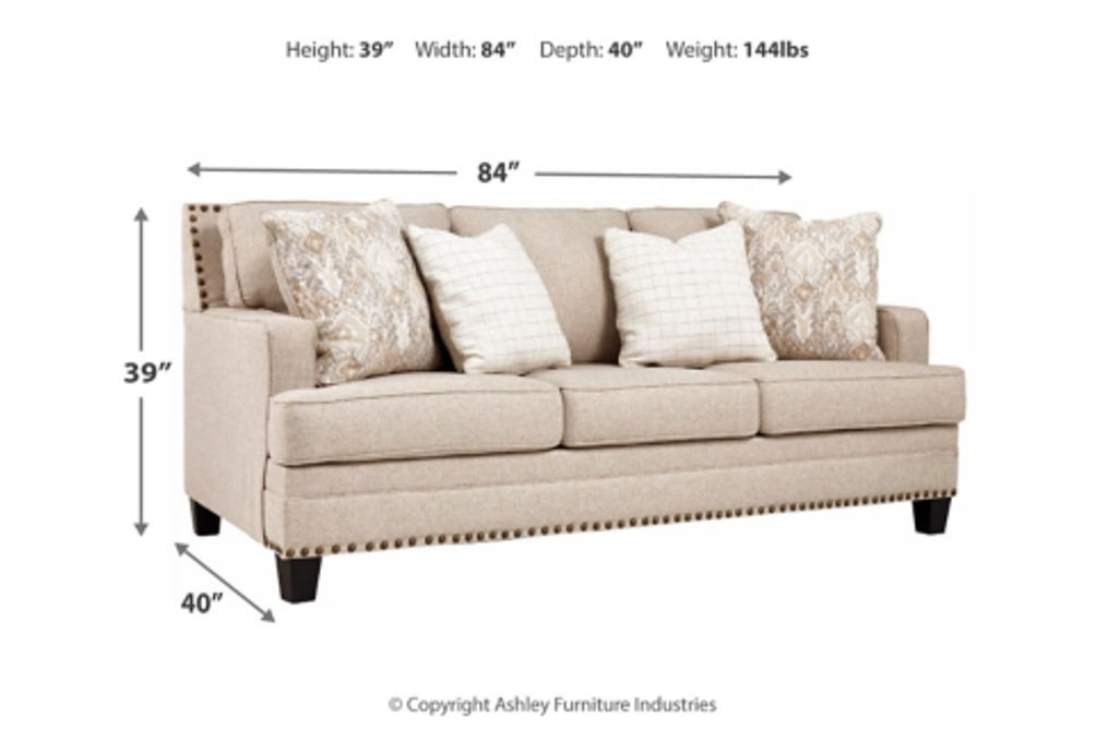 Benchcraft Claredon Sofa, Loveseat and Chair-Linen