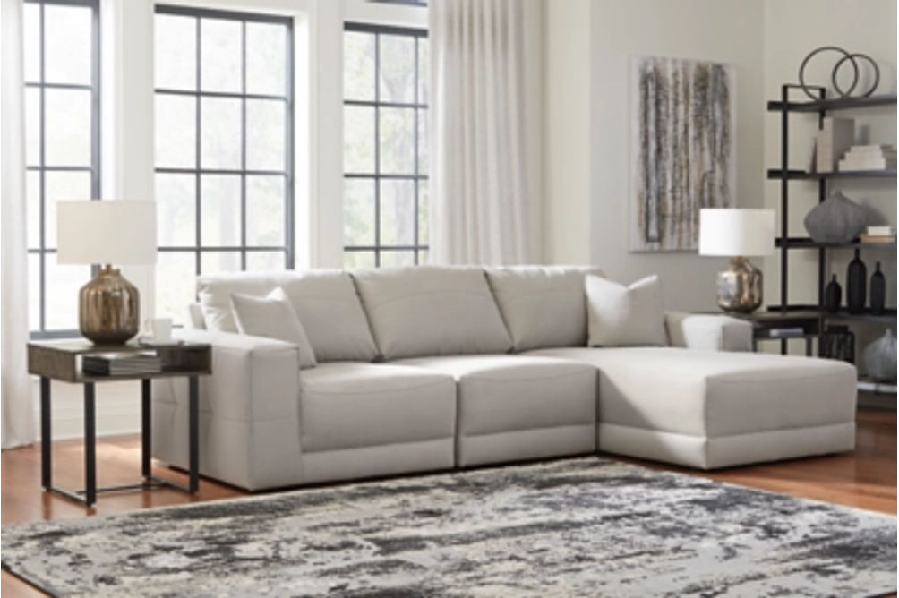 Benchcraft Next-Gen Gaucho 3-Piece Sectional Sofa with Chaise-Gray