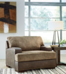 Signature Design by Ashley Alesbury Oversized Chair and Ottoman-Chocolate