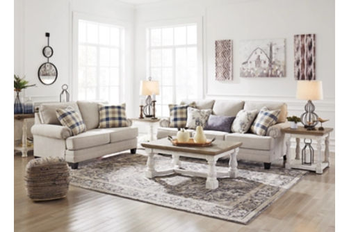 Benchcraft Meggett Sofa and Loveseat-Linen