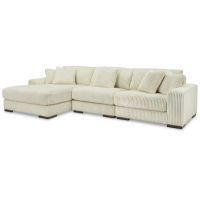 Signature Design by Ashley Lindyn 3-Piece Sectional with Chaise-Ivory