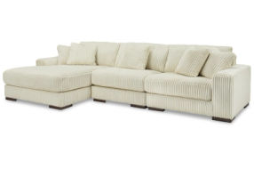 Signature Design by Ashley Lindyn 3-Piece Sectional with Chaise-Ivory