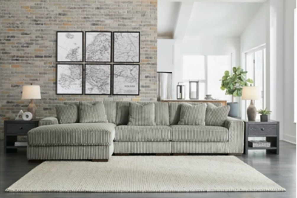 Signature Design by Ashley Lindyn 3-Piece Sectional with Chaise-Fog