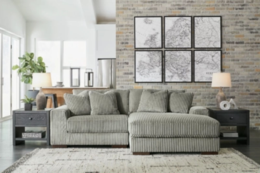 Signature Design by Ashley Lindyn 2-Piece Sectional with Chaise-Fog