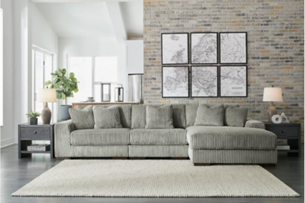 Signature Design by Ashley Lindyn 3-Piece Sectional with Chaise-Fog