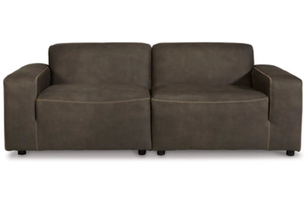 Signature Design by Ashley Allena 2-Piece Sectional Loveseat-Gunmetal