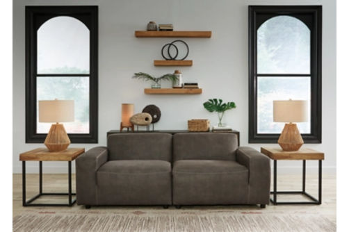 Signature Design by Ashley Allena 2-Piece Sectional Loveseat-Gunmetal