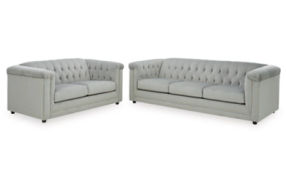 Signature Design by Ashley Josanna Sofa and Loveseat-Gray